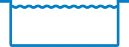Schematisches Profil des flachen Waterair-Poolbodens mit 1,20 Meter Tiefe
