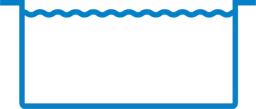 Schematisches Profil des flachen Waterair-Poolbodens mit 1,40 Meter Tiefe