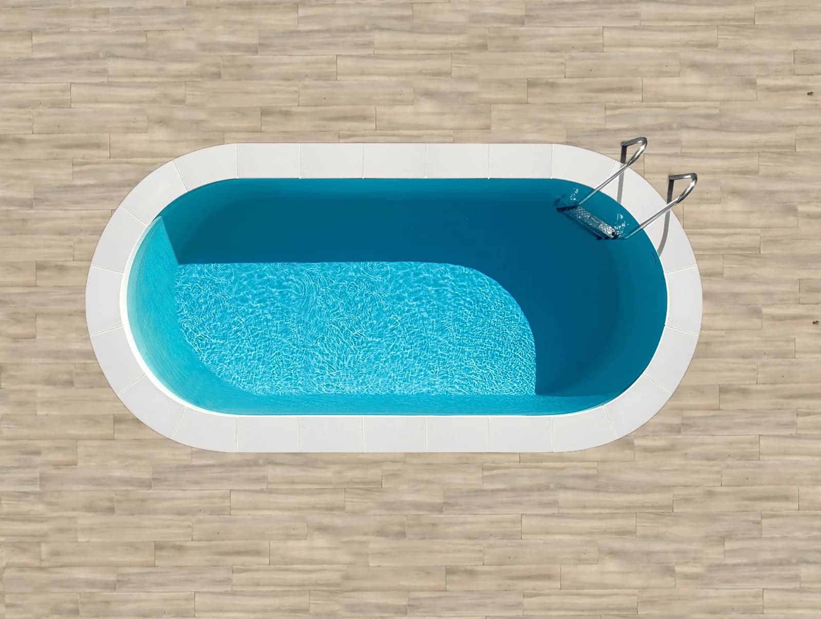 Freigestellte Draufsicht eines ovalen Ilona-Mini-Pools